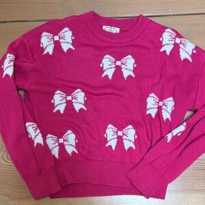 Poof! Fuchsia Bow Pattern Sweater